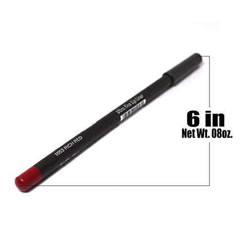 Italia-Deluxe Italia Deluxe Makeup Eyeliner 1053 Rich Red Eye Lip Liner Pencil 0.08 oz + ZipBag