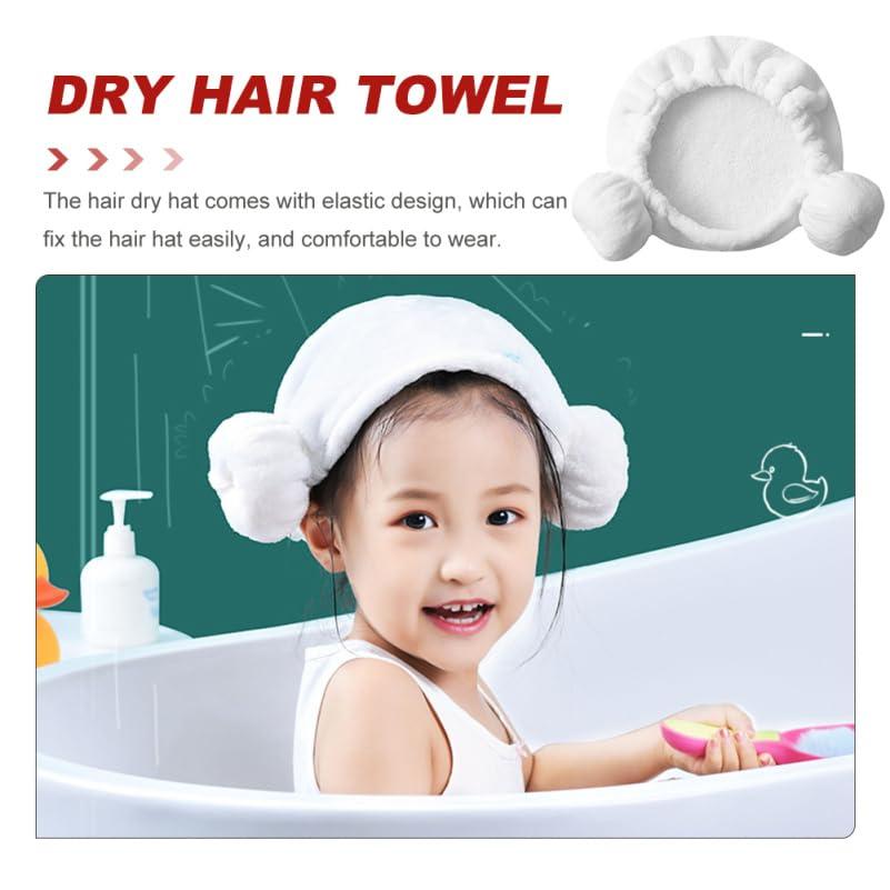 BIUDECO BIUDECO Quick Drying Hair Wrap for Boy Girl Cotton Hair Towel Hat with Heart Pattern Absorbent Hair Turban for Boy Girl Soft Cloth Hair Drying Towel Cap