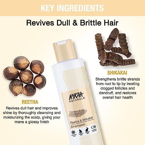 Nykaa Naturals Nykaa Naturals Shampoo, Reetha and Shikakai, 6.76 oz - Hair Growth Shampoo - Revives Dull Hair and Strengthens Roots - Safe for Colored Hair