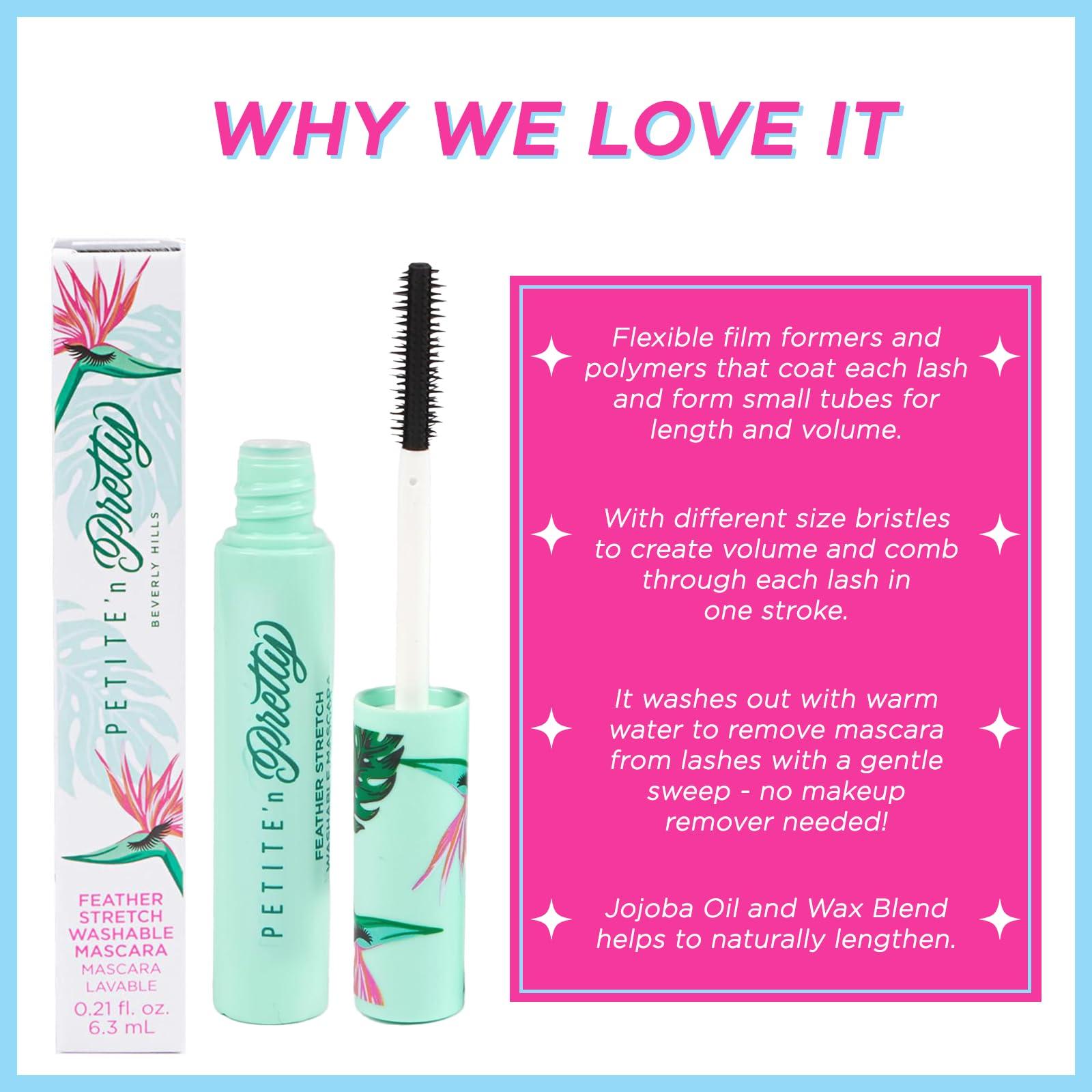 Petite \'N Pretty Petite \'n Pretty Feather Stretch Tubing Washable Mascara - Makeup for Kids, Tweens and Teens - Extends lashes, Easy to Apply & Remove - Non Toxic & Made in the USA - As Seen on TikTok