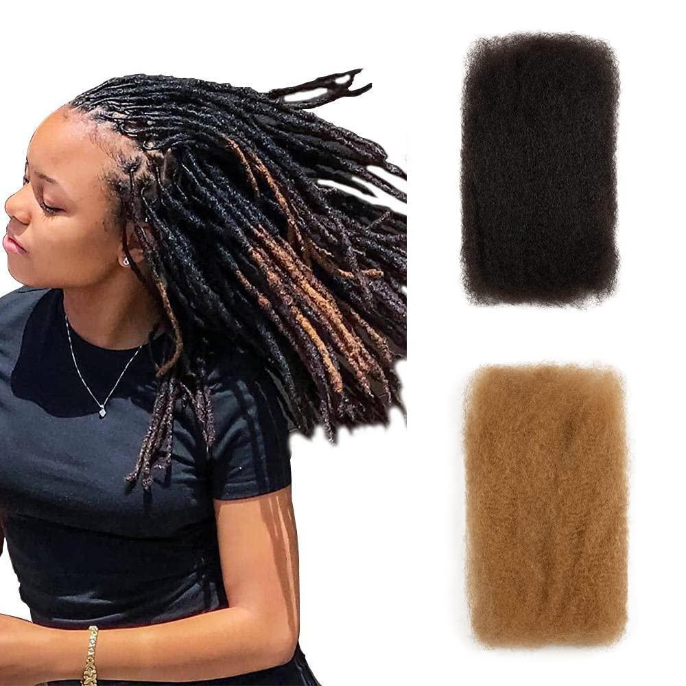 FASHION IDOL FASHION IDOL Afro Kinkys Bulk Human Hair for Dreadlock Extensions Loc Repair Braiding Twist Tight Afro Kinky Human Hair for Loc 3 Packs 150 Gram Natural Black 10 Inches 5.3 Oz