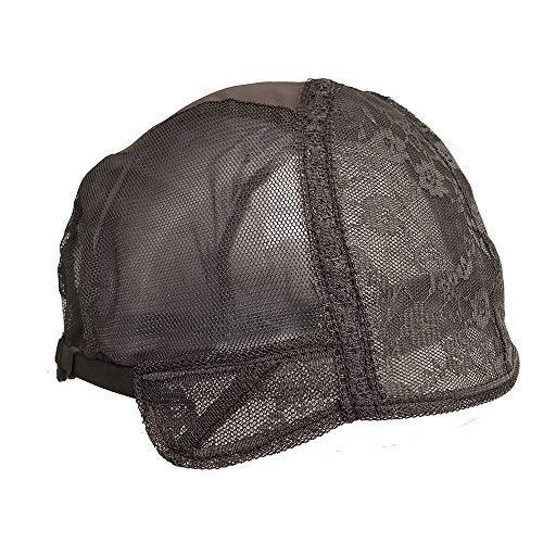 Furun Double Lace Wig Cap for Making Wigs with Adjustable Straps on the Back Swiss Lace Hairnet (Large 23.5inch, Dark Brown)