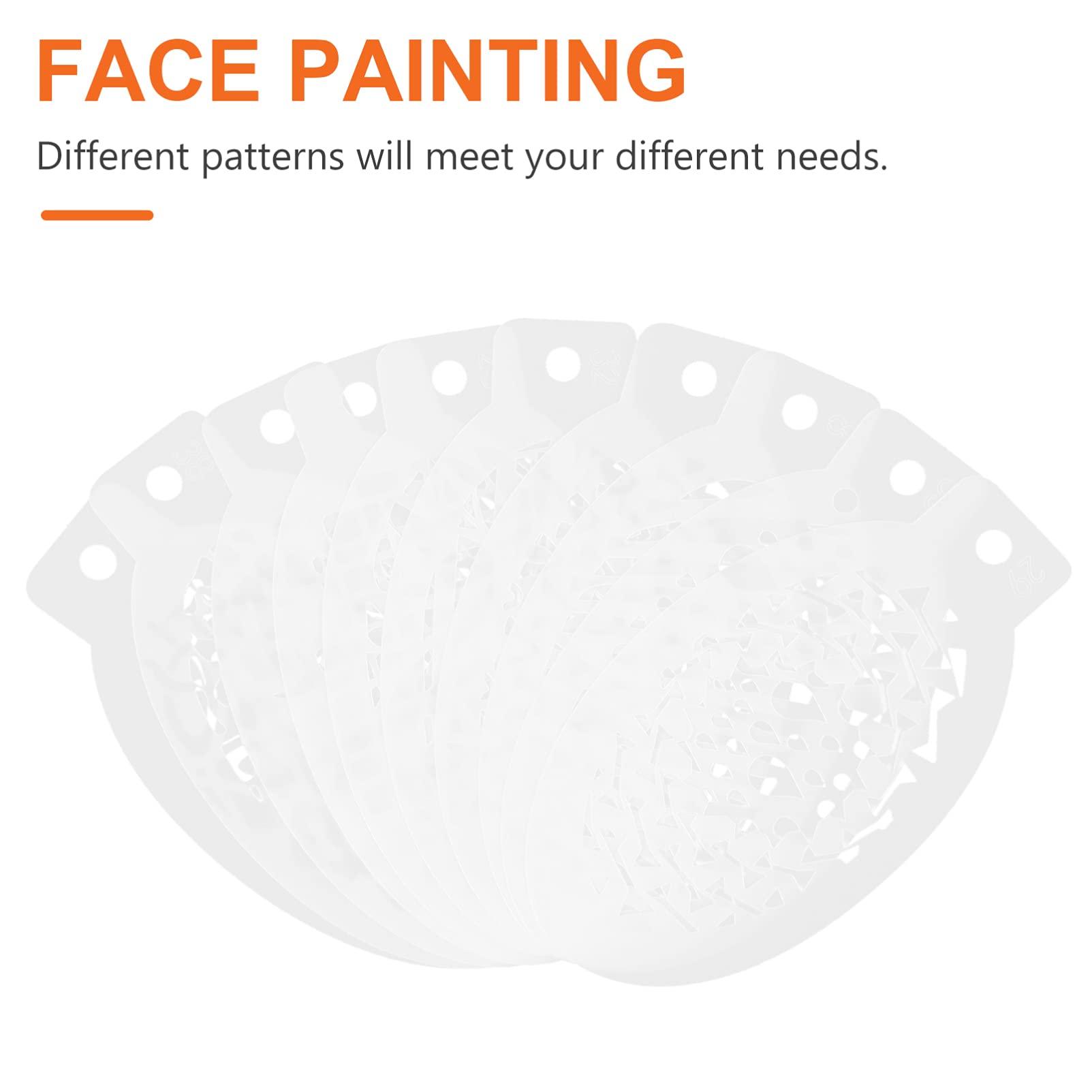 EXCEART EXCEART 42pcs Painted Template Tools Makeup Template Face Paint Stencils Drawing Stencil Makeup Templates Stencils Cosmetics White The Face