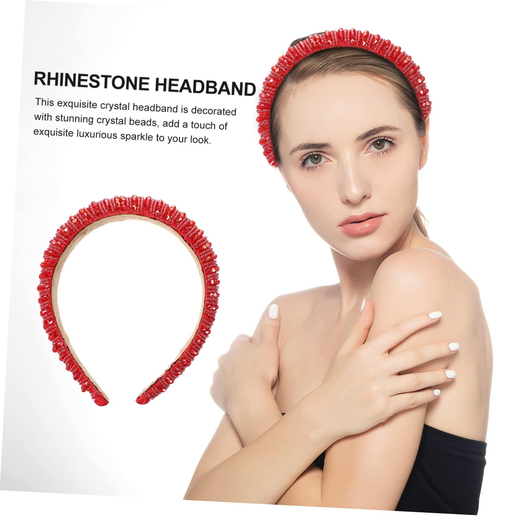 VINTORKY VINTORKY Baroque Crystal Rhinestone Hairband Headdress for Women Handmade Beaded Headband Stylish Hair Accessories for and Women Elegant Crystal Hairband