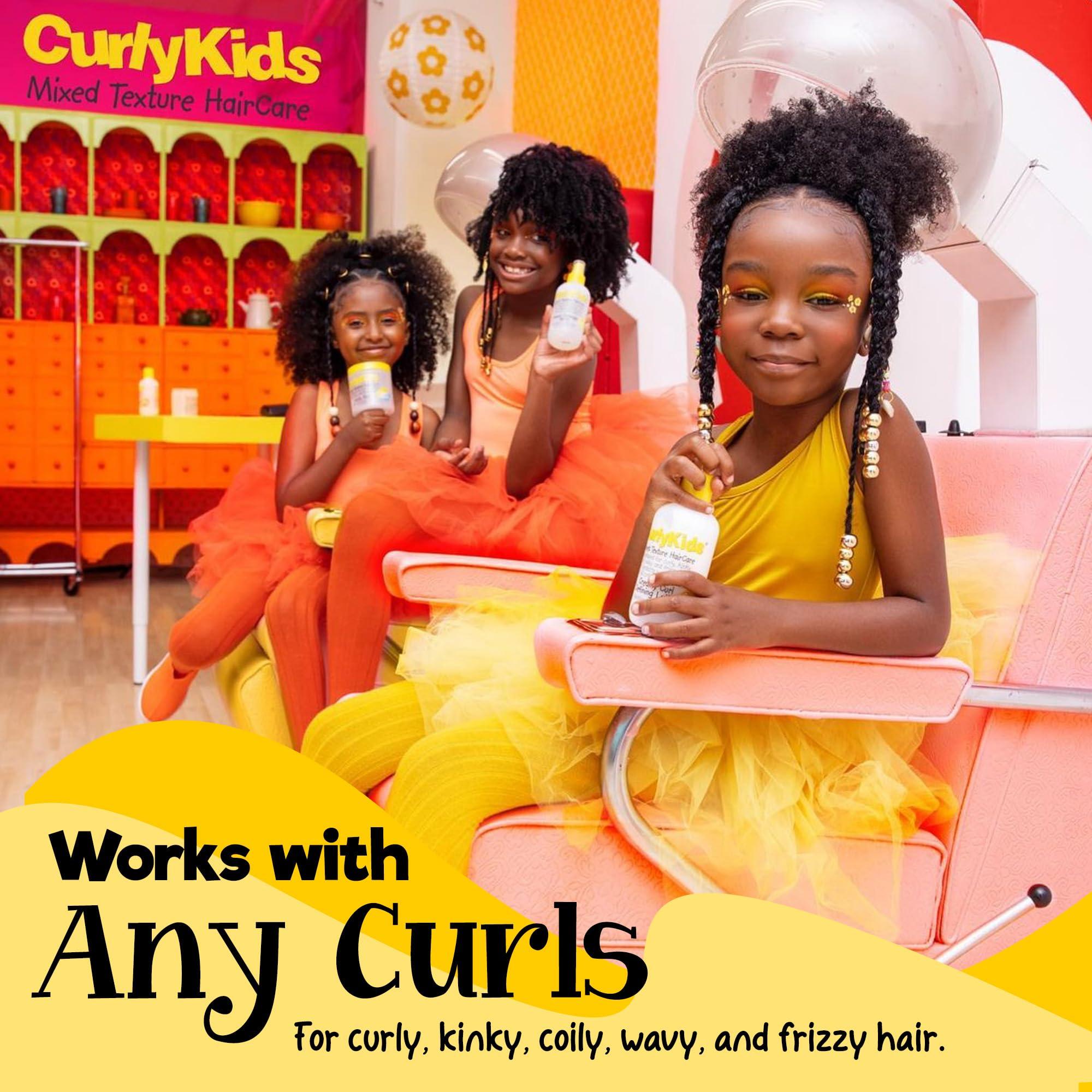 CurlyKids CurlyKids Honey Wash Condish 2-in-1 Hydrating Shampoo & Conditioner for Kids Sulfate-Free Kids Hair Care for Curly, Kinky, Coily & Wavy Hair Moisturizing & Detangling Curl Shampoo, 8oz (Pack of 3)