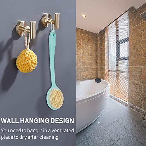 Olpchee Olpchee Long Handle Bath Shower Body Brush Back Scrubber with Super Soft Nylon Bristles (Blue)