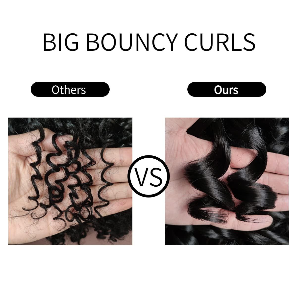 ELIM ELIM Curly Wigs for Black Women Short Kinky Curly Black Wigs for Women Big Curly Afro Soft Wig with Bangs Heat Resistant Natural Cute Synthetic Wig with Accessories Z014