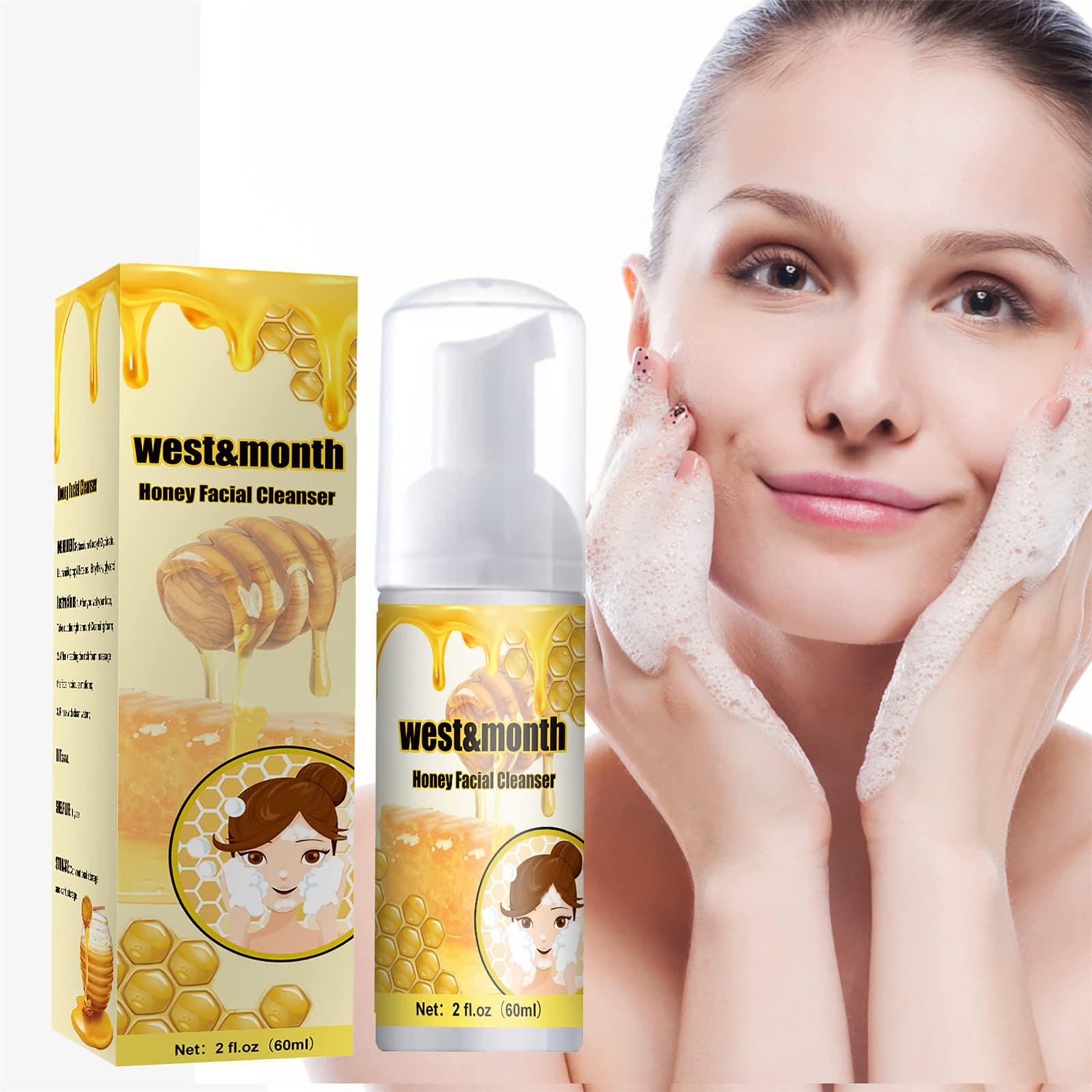 Xiahium Honey Facial Cleanser with Honey, Olive Oil And Vitamin-E, Moisturizing Hypoallergenic Soap-Free Mild Mousse Face Wash 60ml