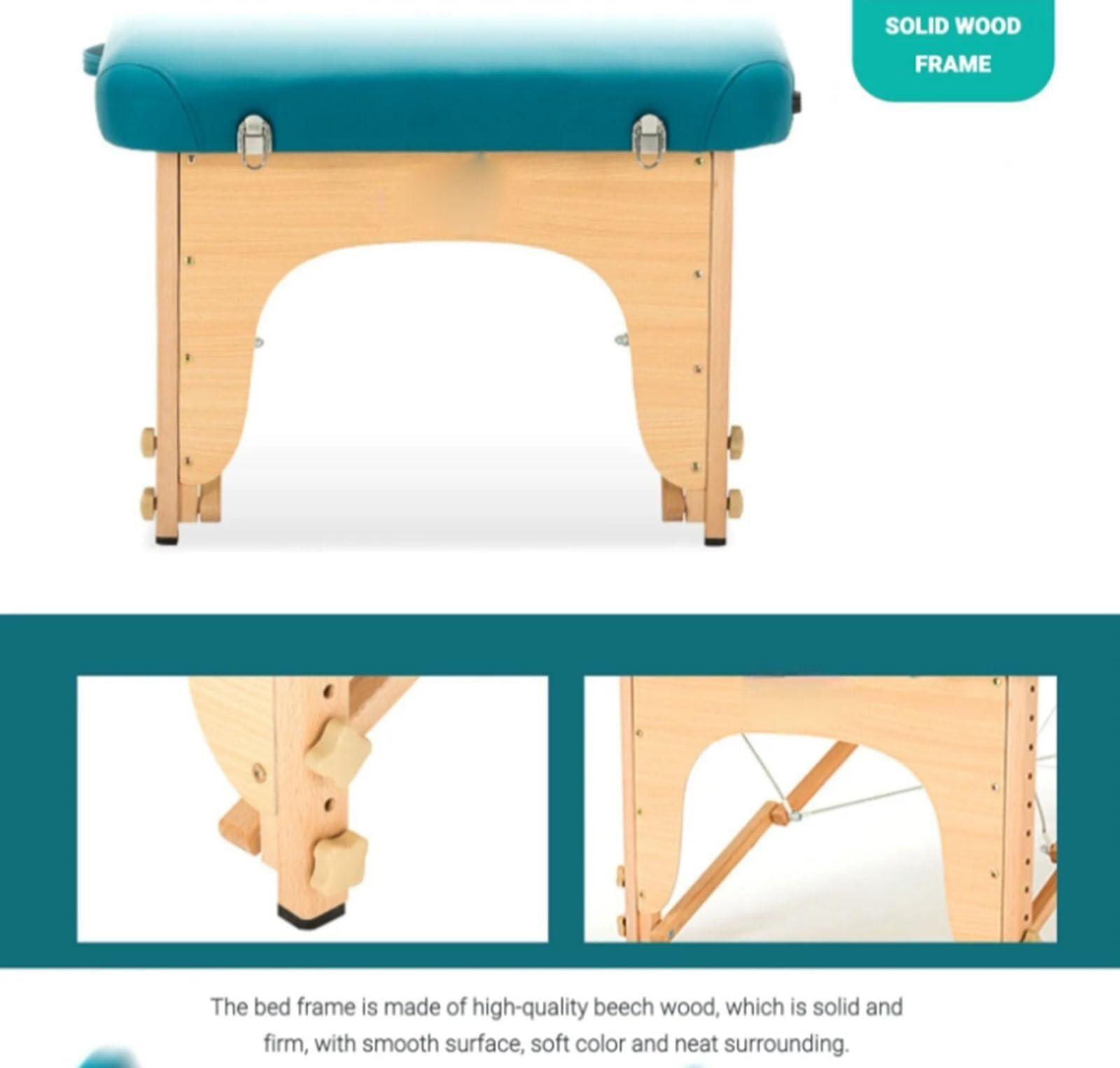 NinthAvenue Basics Professional Massage Table Massage Bed Spa Bed Portable 2 Folding W/Carry Case Table Heigh Adjustable Salon Bed, Black