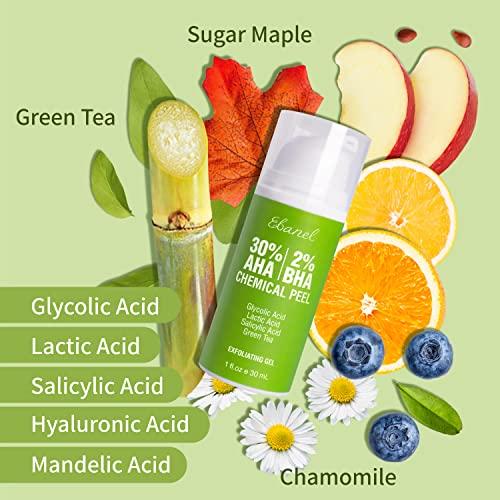 Ebanel Ebanel Bundle of Gentle Exfoliating Face Scrub Peeling Gel and 30% AHA 2% BHA Chemical Peel Exfoliant Gel