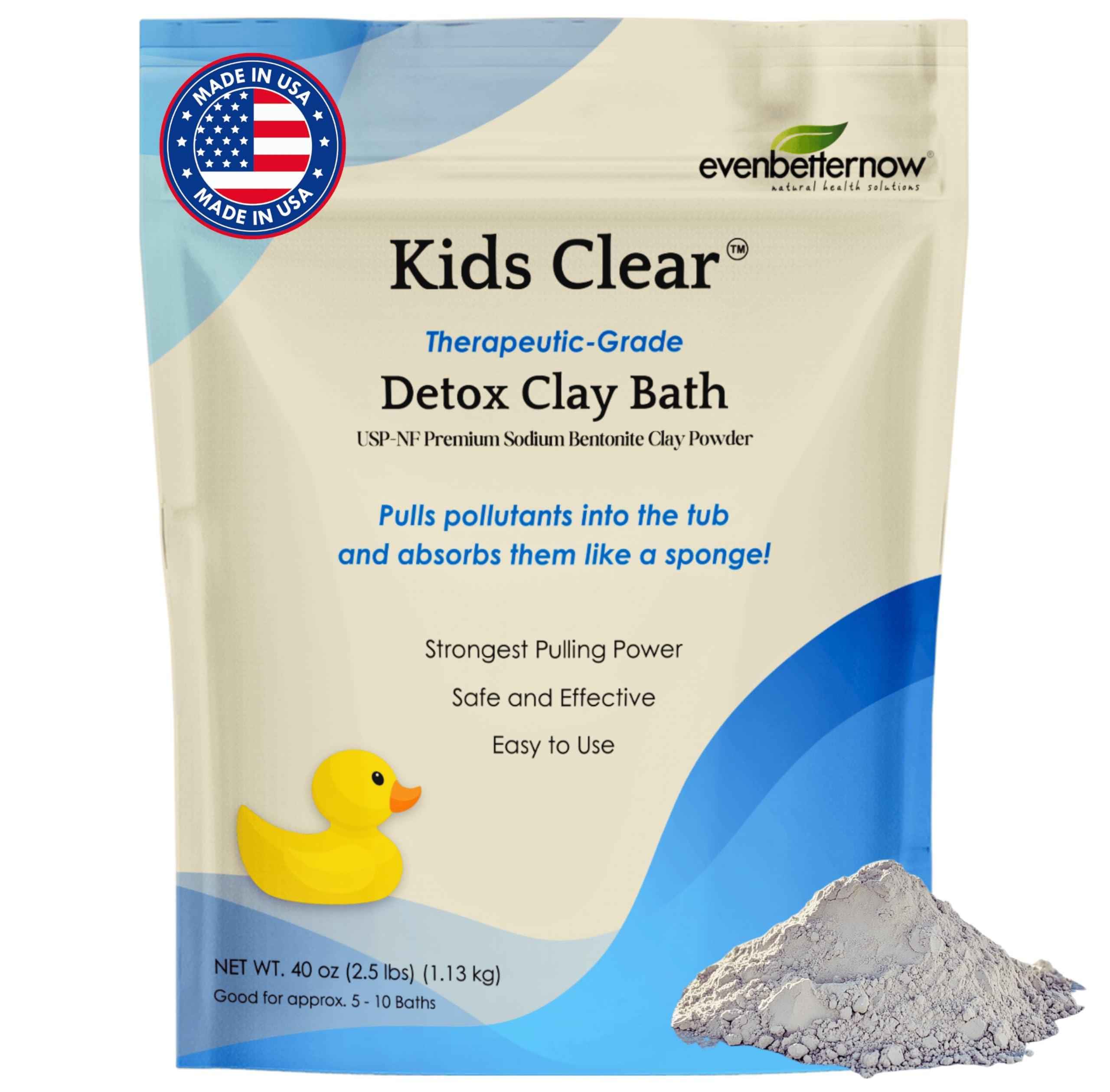 EvenbetterNow Kids Clear Detox Clay Bath, 100% Pure Sodium Bentonite - Removes Toxins, Impurities and Contaminants, by Evenbetternow LLC, 2.5 lbs (40 oz)