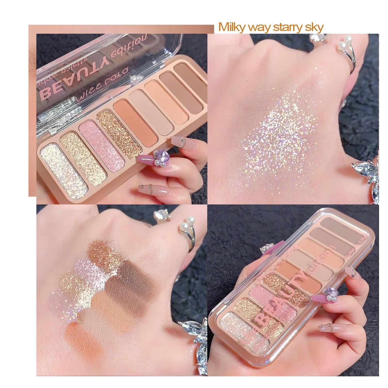 Miniling 9 Colors Matte Naked Eyeshadow Palette Taupe & Brown Nude Neutral Eye Shadow Makeup Pallet Matte Pigments Naturing-Looking Ultra-Blendable Long Lasting Smooth Cement Color Shades (#2 Rose Pink)