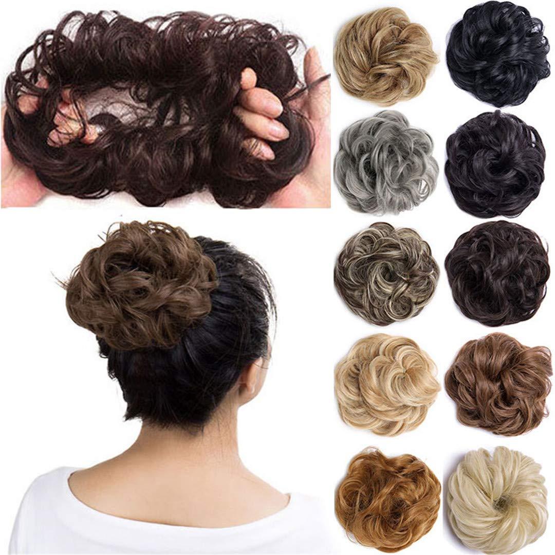Aonmg Synthetic hair buns Hair Scrunchie s Hair Piece Wrap Ponytail Hair Tail Updo Fake Hair Bun Hair Piece 498-thin