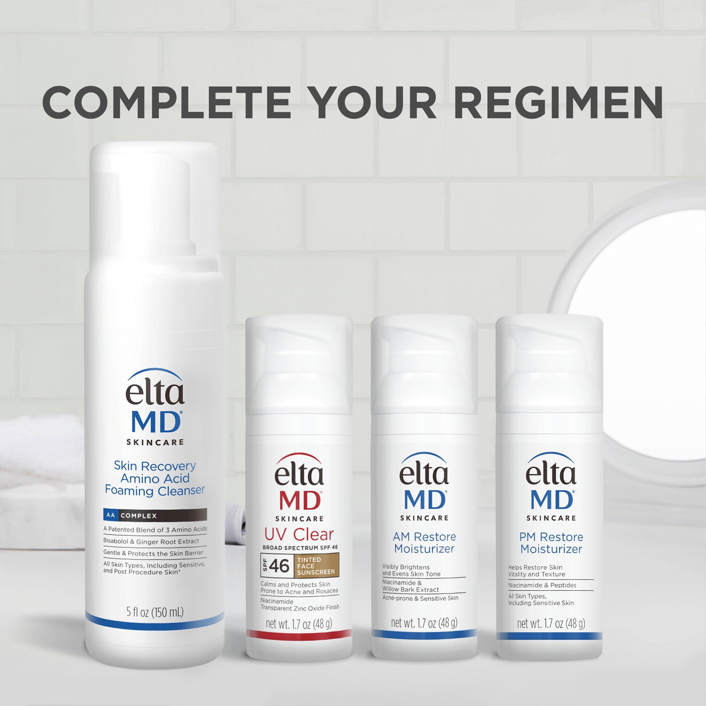 EltaMD EltaMD AM Restore Face Moisturizer for Women and Men, Light Moisturizer Face Cream, Made with Niacinamide and Hyaluronic Acid, 1.7 oz Pump