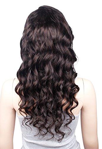 Mike & Mary Mike & Mary® Indian Remy Hair Lace Front Wigs Body Wave for Black Women with Baby Hair (26inch, #2 Darkest Brown)