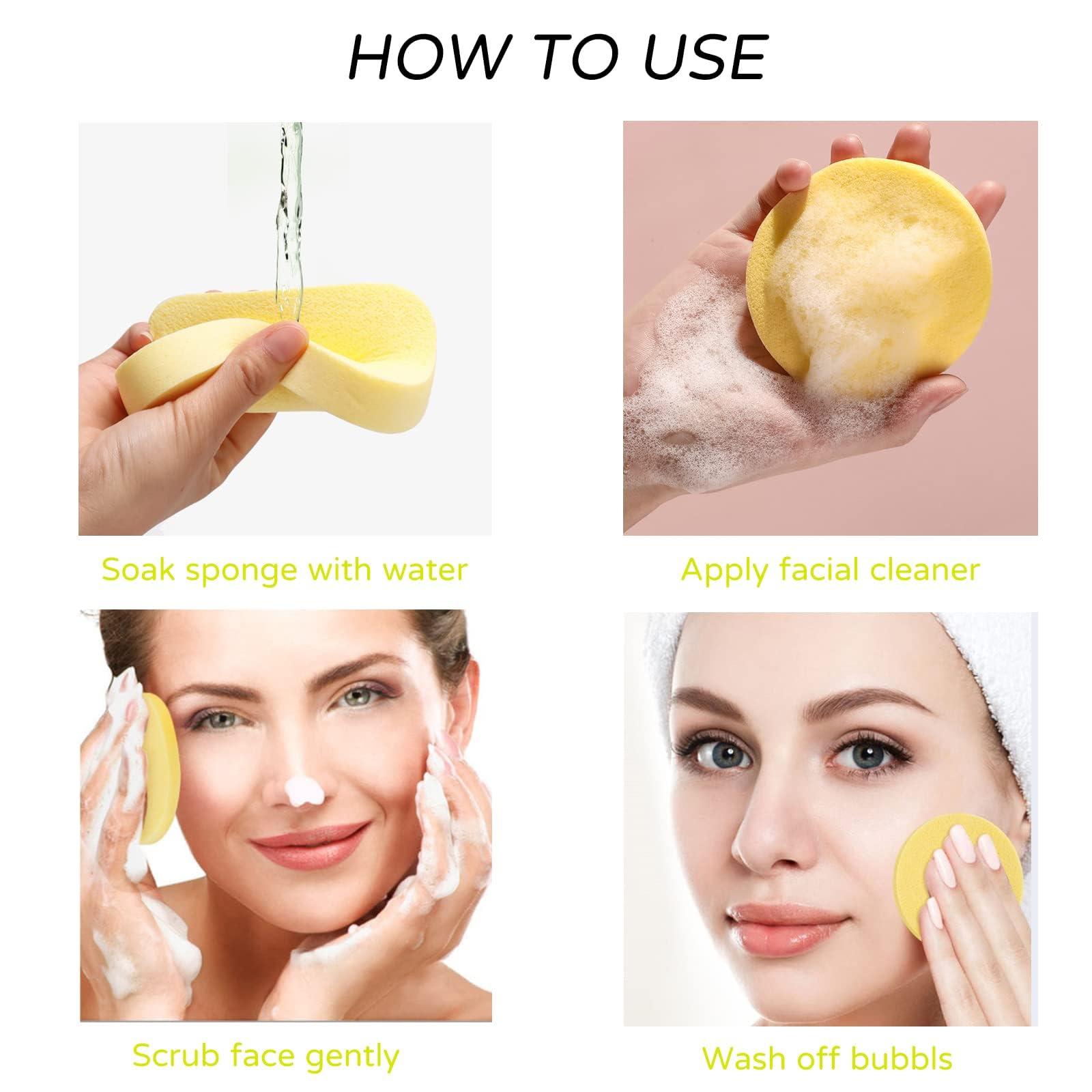 Haploon Haploon 144 Pcs Compressed Facial Sponge, Facial Compressed Facial Sponges Face Cleansing Sponge Pad Exfoliating Wash Makeup Removal for Women, Makeup Removal Sponge