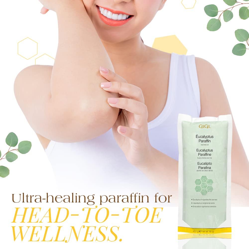 GiGi GiGi Eucalyptus Paraffin Wax Refill Block with Tea Tree Oil for Hand & Feet Therapy, Moisturizing Wax for Paraffin Bath & Machine, 16 oz