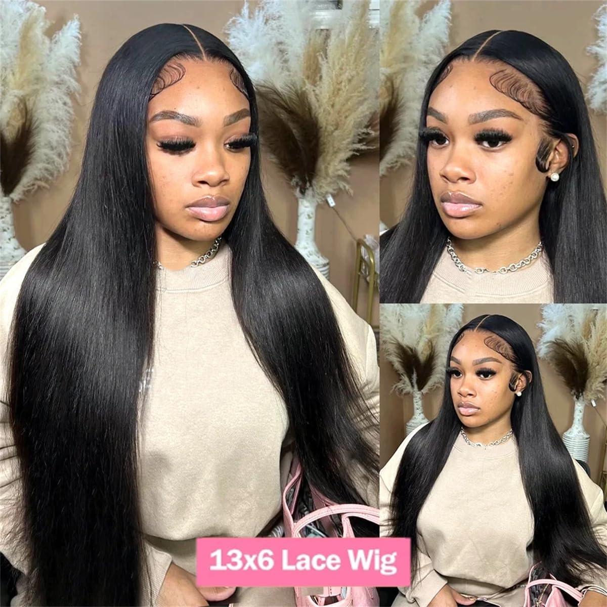 Human Lace Wig For Women 30 40 Inch Bone Straight 13X4 13X6 Transparent Lace Front Human Hair Wigs Brazilian Ready To Go Glueless Frontal Wig