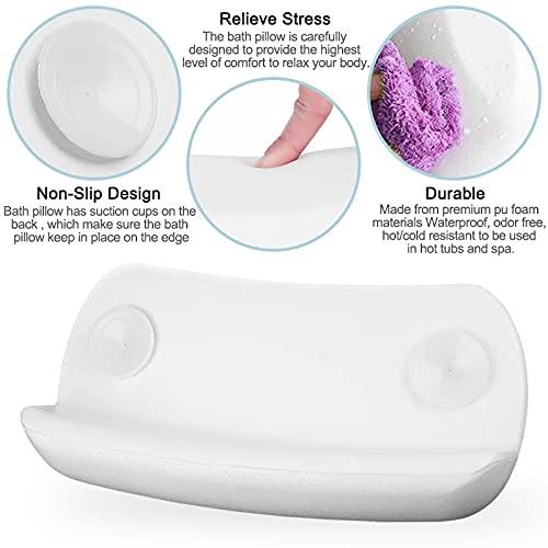 KODENG SPA Bath Pillow Non-slip Bathtub Headrest Soft Waterproof Bath Pillows with Suction Cups Easy To Clean Bathroom Accessories (1pc)