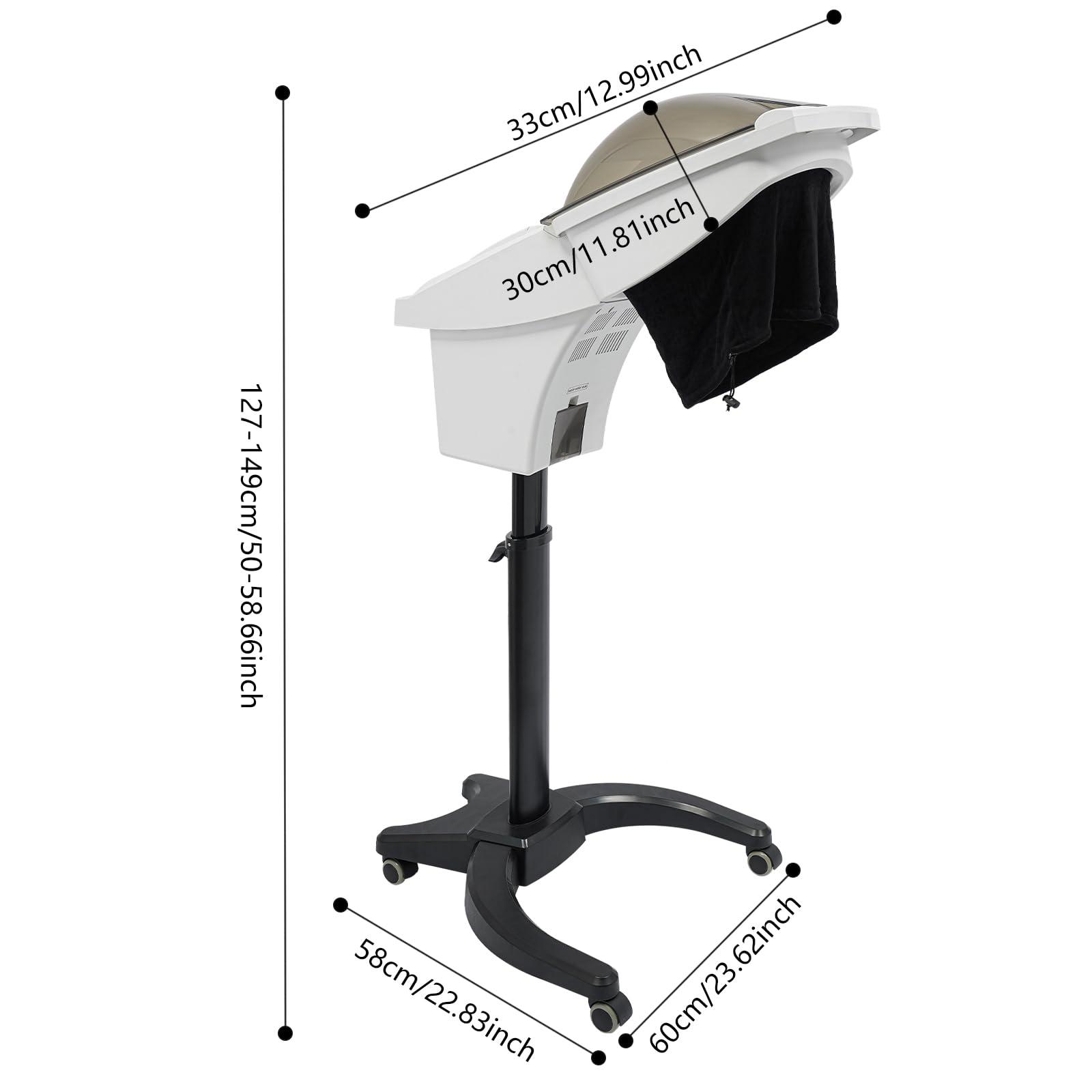 TBVECHI Ultrasonic Hair Steamer with Micro Mist and 3 Modes - Ozone SPA Styling and Treatment for Salon, Rolling Floor Stand Base (US Stock)