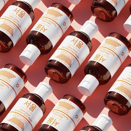 SeoulCeuticals SeoulCeuticals Korean Turmeric Face Wash Cleanser Vegan Cruelty Free Korean Skincare Facial Cleanser K Beauty Skin Care for Dry Sensitive Skin 4oz
