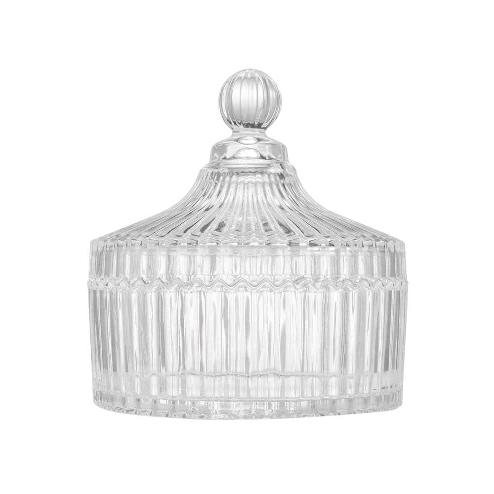 COSHINE COSHINE Extra Large Body Powder Puff Dish, Powder Puff Crystal Container, Body Puff Jar, Puff not Including