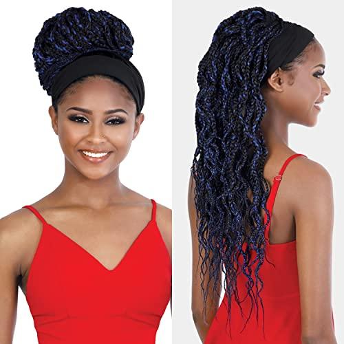 Generic Seduction Quick Wrap with Headband Wig WRAP.BX36W Box Braid Wavy 36" (RAINBOW)