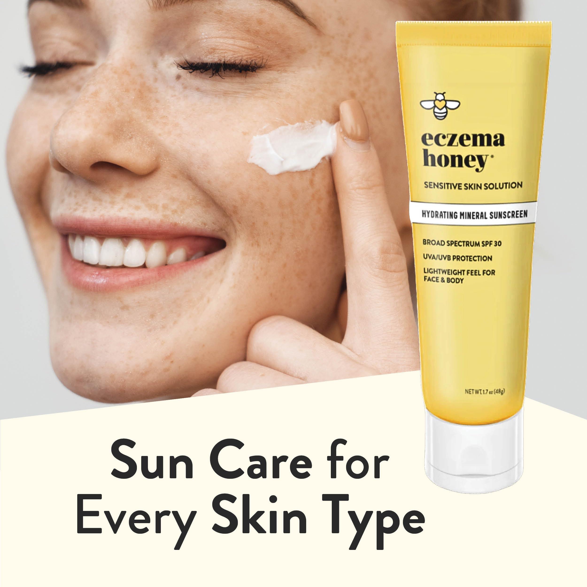 ECZEMA HONEY Eczema Honey Hydrating Mineral Sunscreen - Lightweight SPF 30 Sun Cream - Body & Face Sunscreen for All Ages (1.7 Oz)