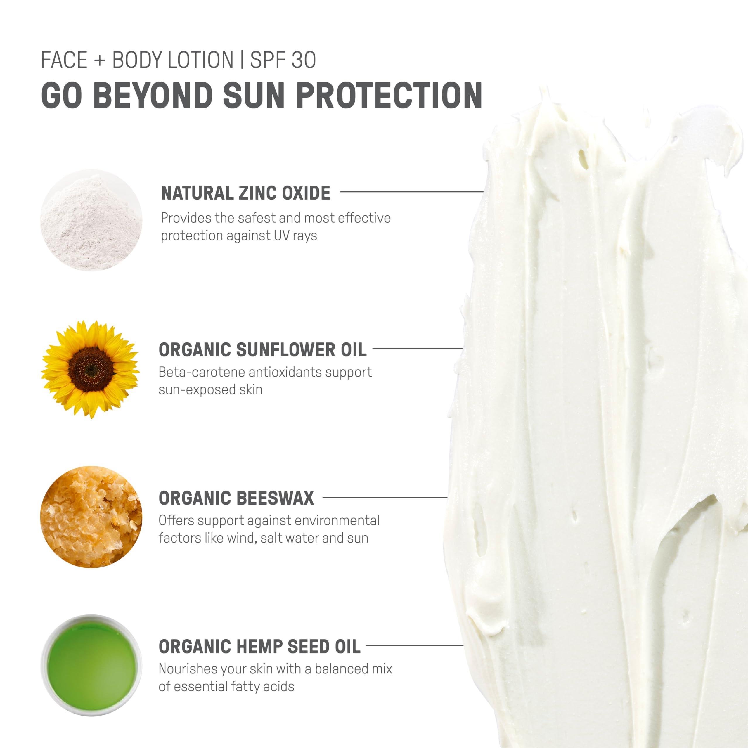 RAW ELEMENTS Raw Elements Face and Body Mineral Sunscreen SPF 30 Tube, Organic Sunblock Daily Protection, Non Toxic Reef Safe, Water Resistant, Cruelty Free, 3 oz (Pack of 1)