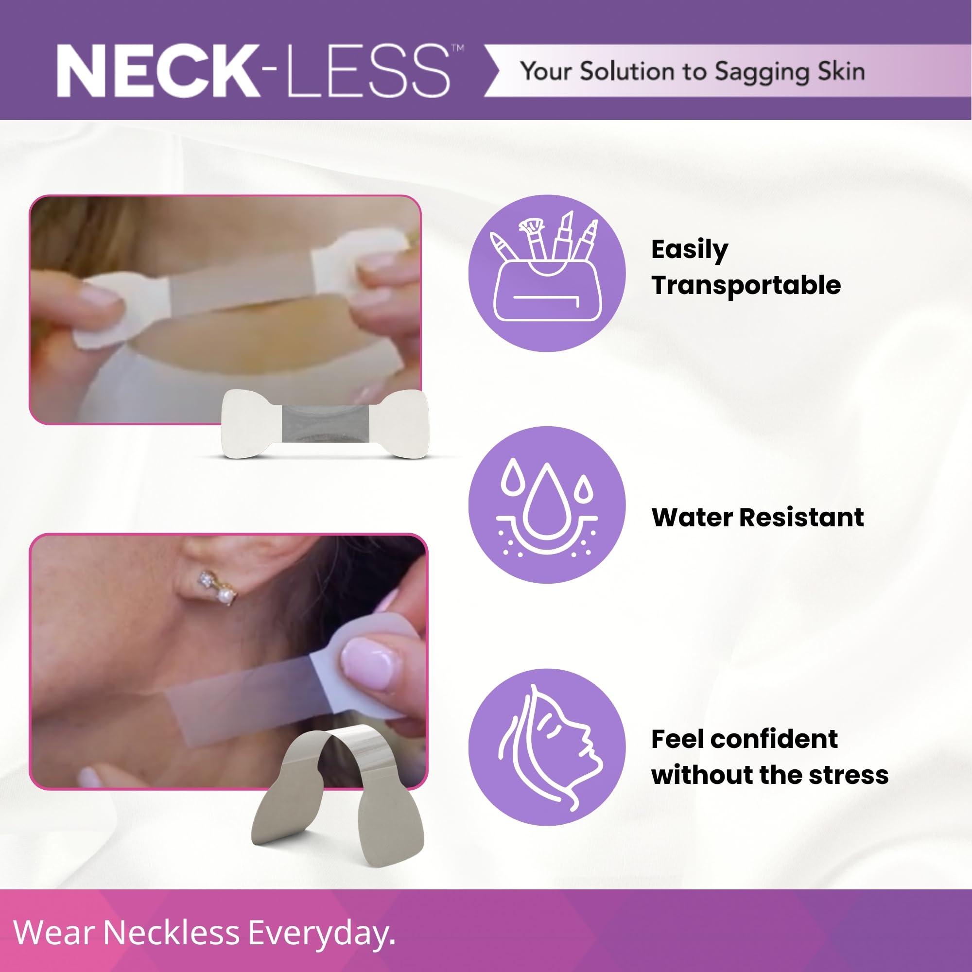 NECK LESS NECK-LESS Professional Face Tape - Patented Face Lift System, Invisible Enhancement Strips for Jawline & Neck (10 Strips)