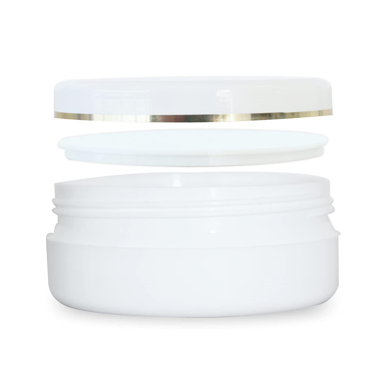 MYOC MYOC White Plastic Jar with Dome Lid 50gm (1.7 Oz) Refillable Make-up Cosmetic Jars Empty Face Cream Eye Shadow Lip Balm Lotion Storage Container Pot Case (Pack of 6)