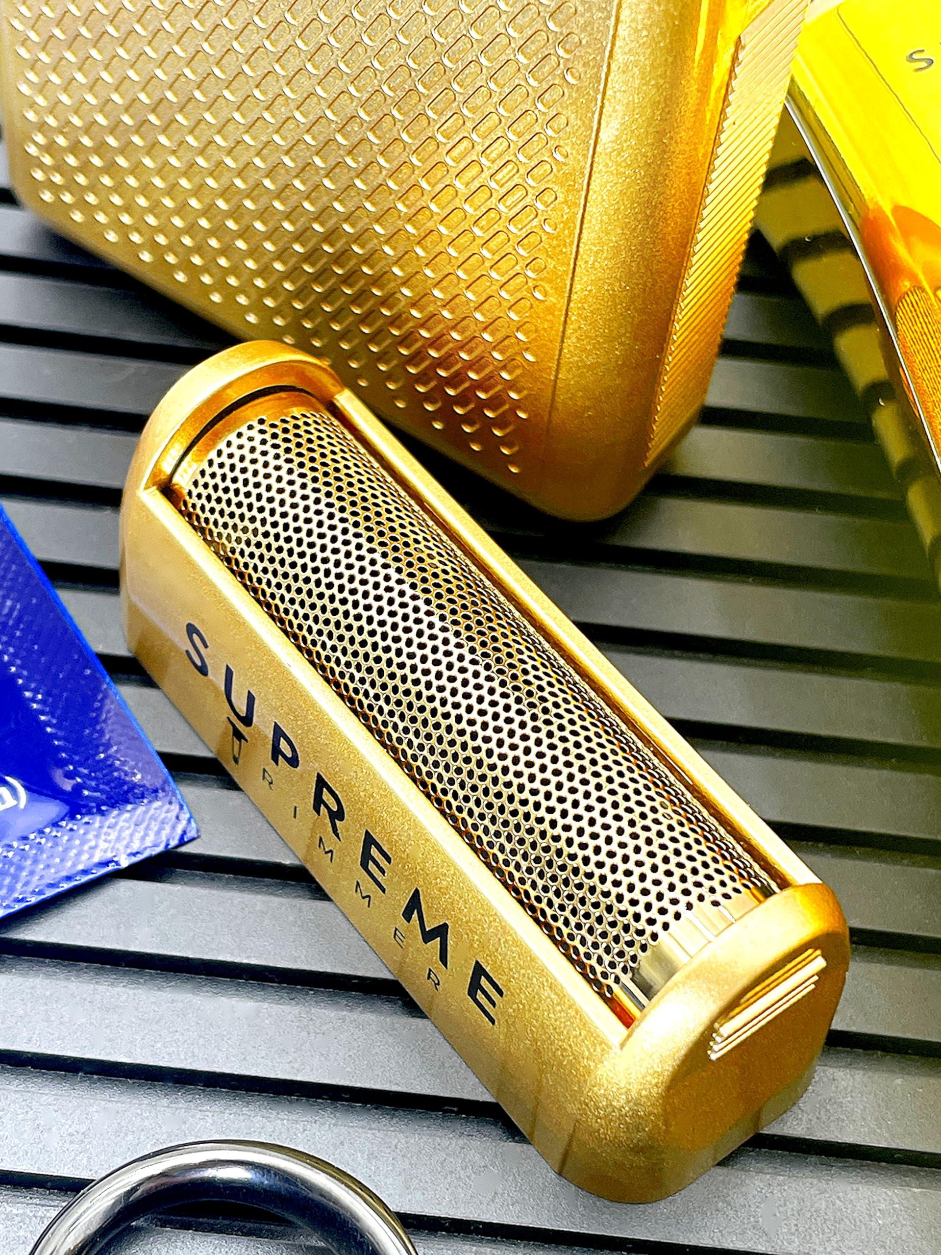 Supreme Trimmer Supreme Trimmer Solo Mens Single Foil Shaver STF101 (150 Min Runtime) Cordless Powerful USB-C Mini Size Travel Razor for Barbers, & Home use | Gold