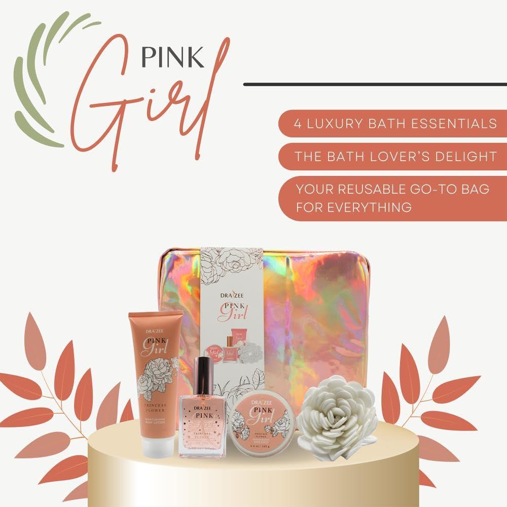 Draizee Draizee Mothers Day Gifts for Mom - Spa Gift Baskets for Women-5 Pcs Princess Flower Scented Bath and Body Spa Set-Self Care Package for Women, Present for Mom-Bath Basket-Body Care Set for Girlfriend