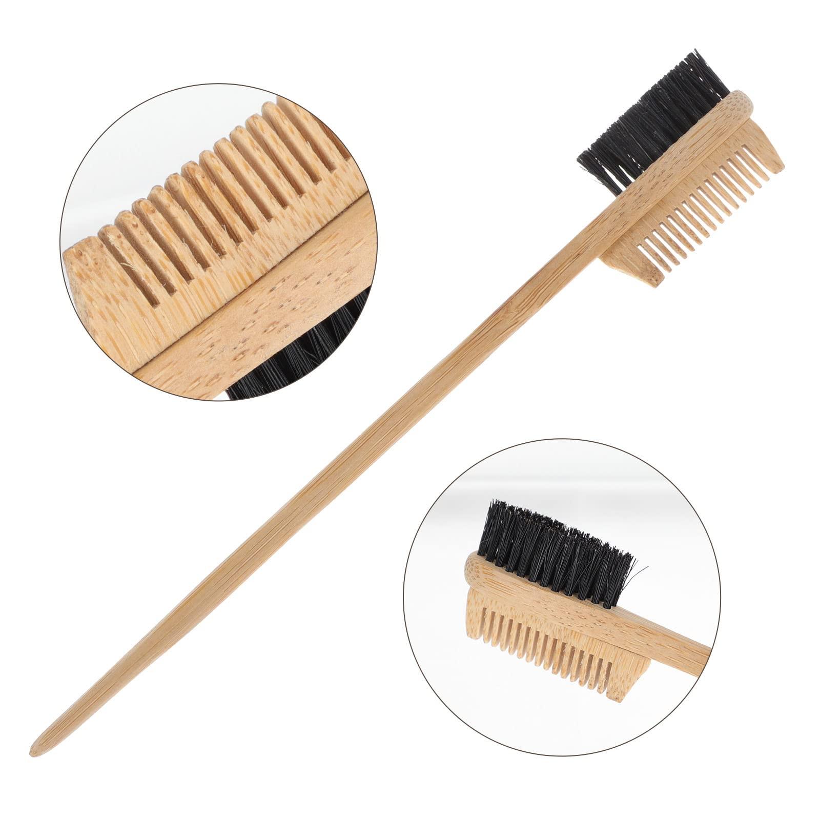 Beavorty 1pc Bamboo Double Eyebrow Brush Multi-effect Comb Eyebrow Trimming Tool Small Eyebrow Brush Double Heads Eyebrow Comb Cleaning Brush Women Styling Eyebrow Brush Eyelash Comb