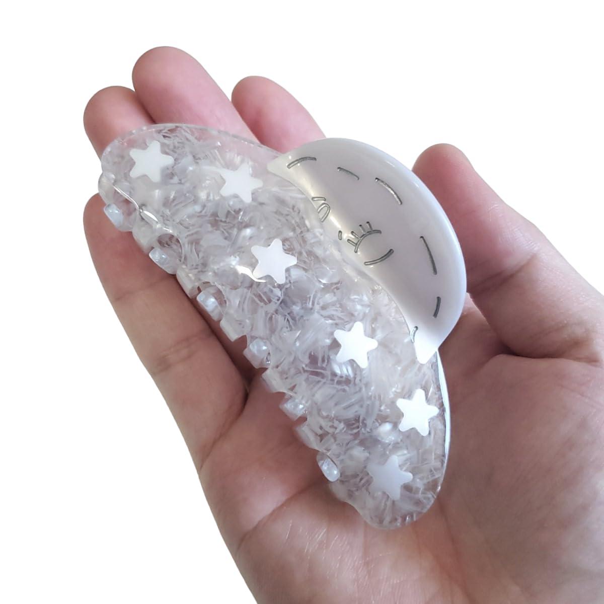 Generic Generic White Moon Hair Clip,Acetate Claw Clip for Women,Women Hair Accessories, 1 Count (Pack of 1)