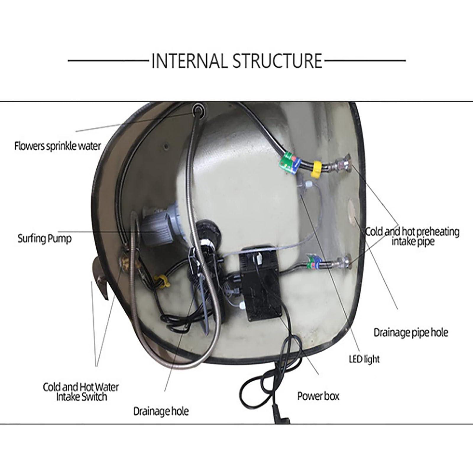 HTIANMM Acrylic Spa Footbath Nail Salon Pedicure Footbath Barrel deep Foot Bath Spa with Massage Special for Hotel Foot Bath Club Sturdy Acrliy Tubs for Soaking Feet Foot Bath Basin