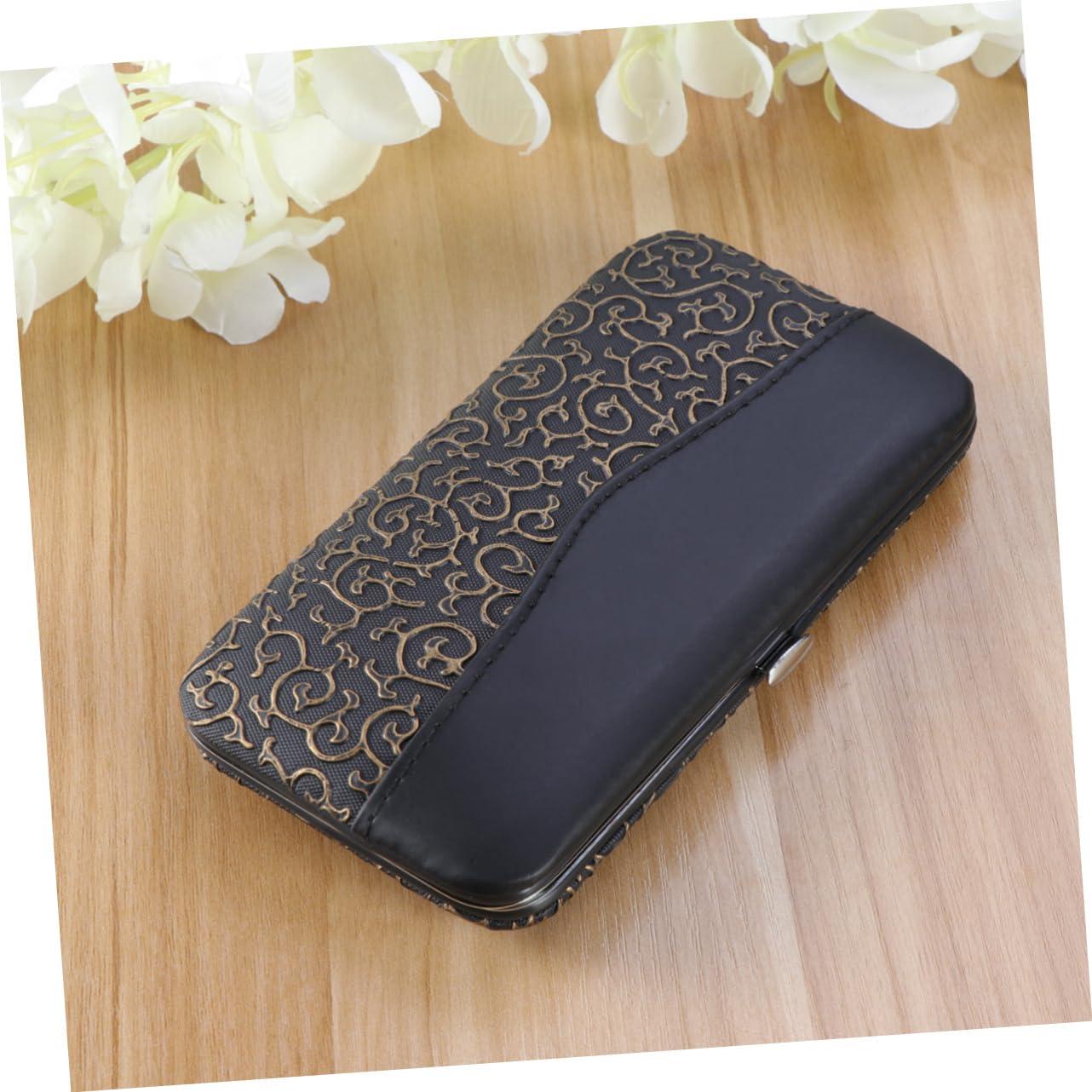 minkissy minkissy Travel-size 12pc Nail Care Set Manicure Pedicure Tool Set in Stylish Golden Pattern Case for Cosmetology