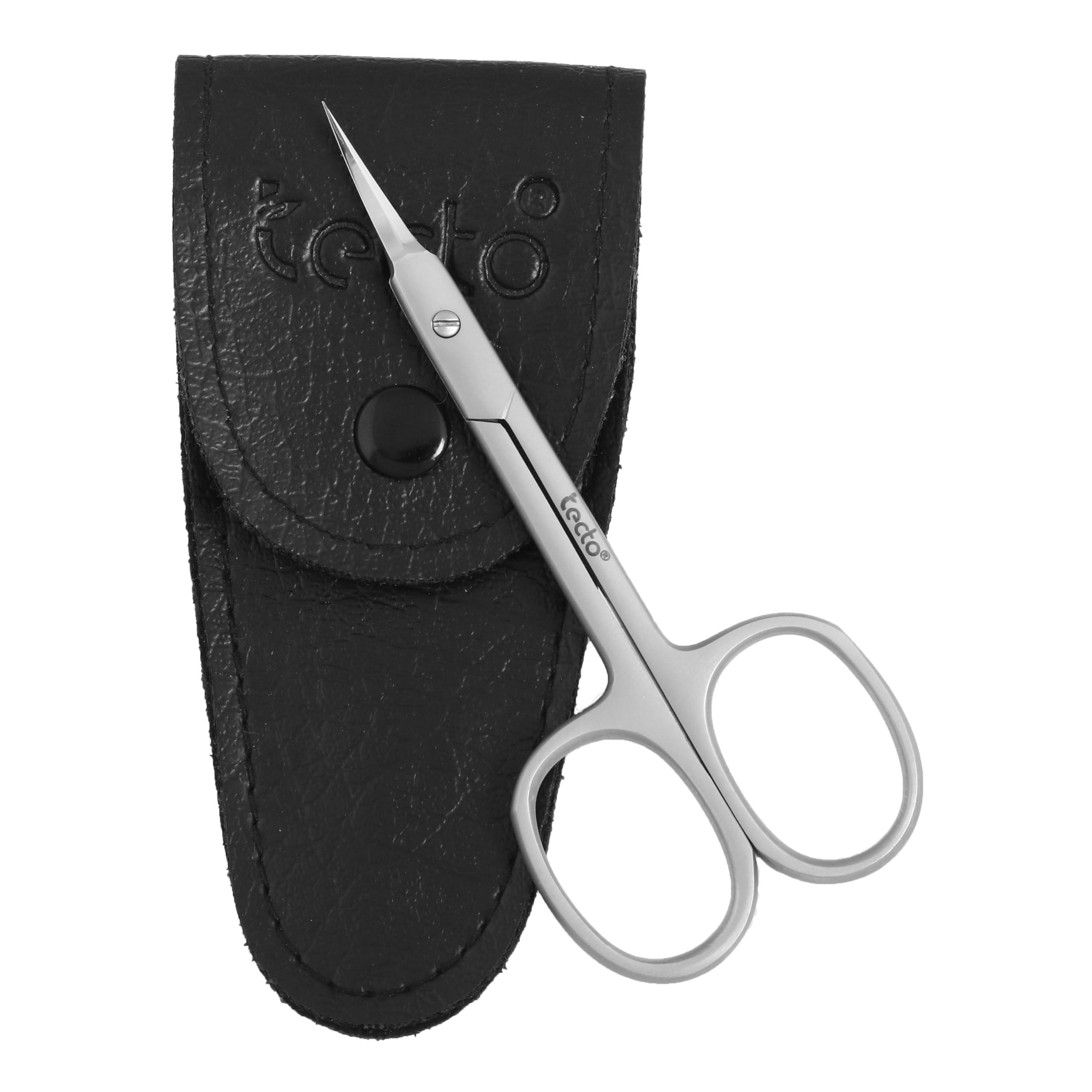 Tecto Tecto Professional Nail Scissors, Stainless Steel Manicure Scissors,Cuticle Scissors, Multi-Purpose, Eyelashes, Eyebrow, Toenail for Women and Men (Extra Fine Tip Nail Scissor)