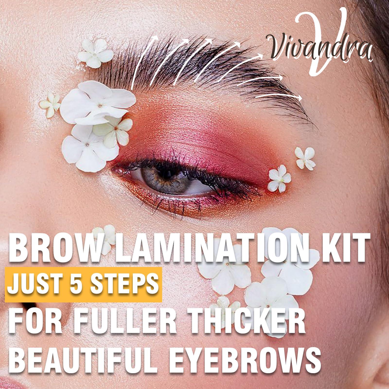 Vivandra Brow Lamination Kit, Mini Eyebrow Lamination Kit At Home DIY, Vivandra Instant Professional Brow Lift Kit For Fuller Thicker Beautiful Eyebrows, Easy to Use and Suitable for Beginners