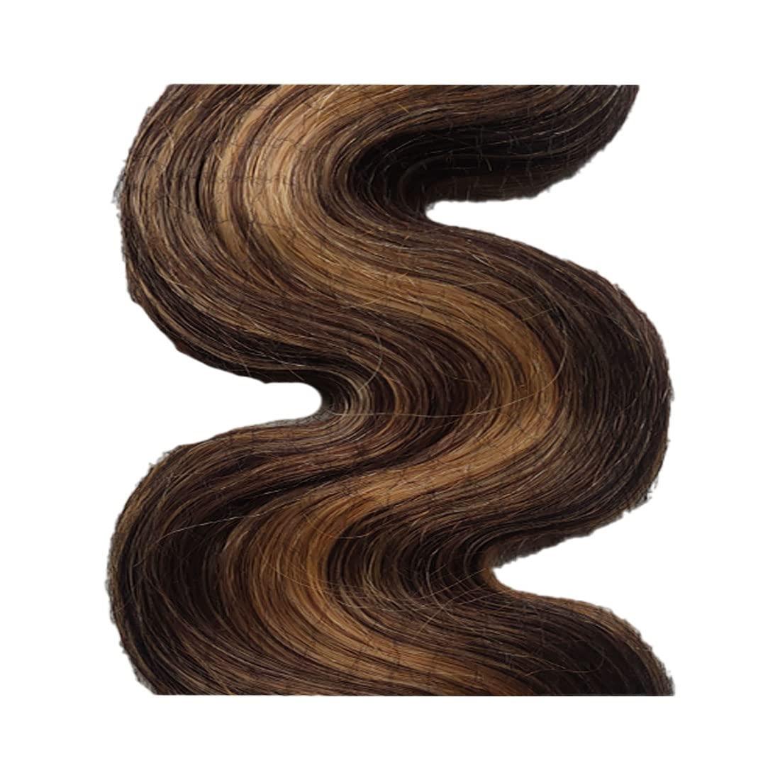 YesJYas YesJYas Body Wave P6/27 Highlight Human Hair Bundles Human Hair Human Hair Body Wave Sew In Human Hair Bundles Ombre Brown 3 Bundles Human Hair Double Weft Hair Extensions 26 28 30 Inch