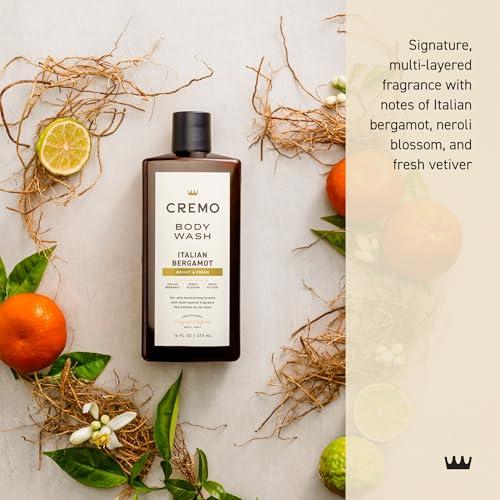 Cremo Cremo Body Wash Men, Notes of Italian Bergamot, Neroli Blossom, and Fresh Vetiver, Rich-Lathering Italian Bergamot, 16 Fl Oz
