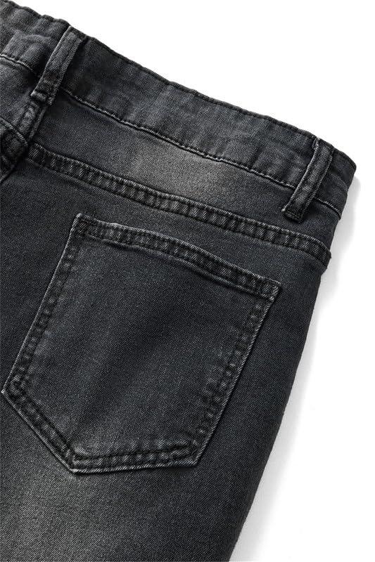 Andongnywell-Women Denim Pants Andongnywell Women's Slim Jeans Plus Size Stretchy Skinny Bell Bottom Bootcut Pant Fringed Trim Mid-Rise Jeans (Blue,XX-Large)