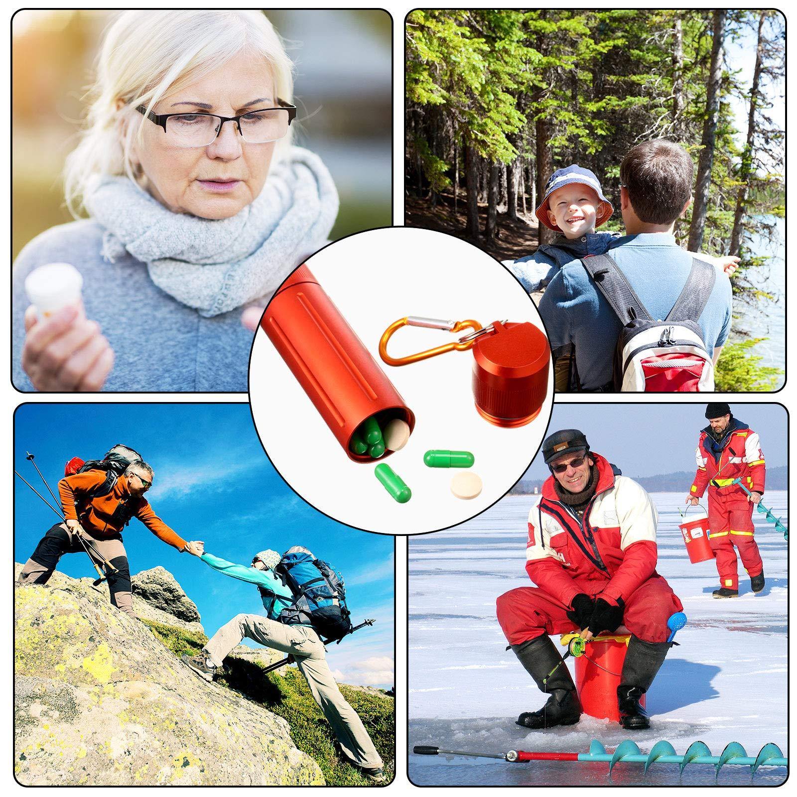 Outus Outus 3 Pcs Metal Container Portable Sealed Container Bottles Aluminum Alloy Case Waterproof Jar Travel Bottle with Key Chain for Outdoor Camping Trip