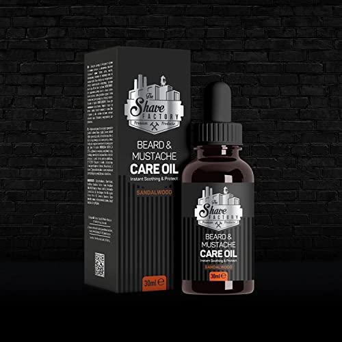 the shave factory the shave factory Beard&Mustache Care Oil with Sandalwood - Product For Professional Barbers and Traditional Shaving & Grooming Enthusiasts (30 ml(1 fl. oz))
