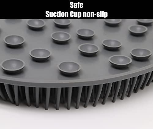 BENLIUDH BENLIUDH Foot Scrubbers for Use in Shower, Silicone Shower Foot Scrubber Mat with Suction Cups Foot Care Massages for Women & Men (Grey)