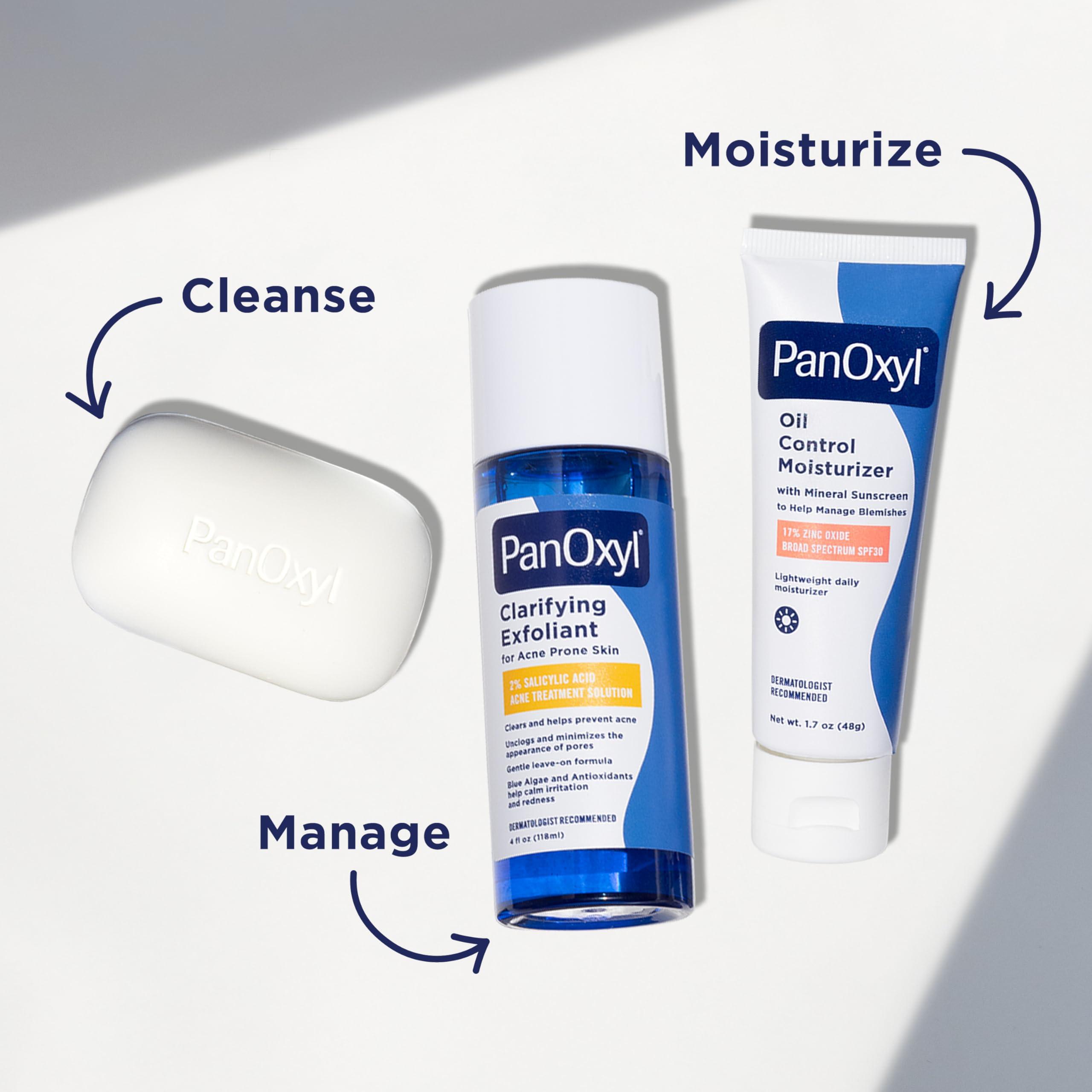 PanOxyl PanOxyl Acne Treatment Bar with 10% Benzoyl Peroxide, Maximum Strength Bar Soap for Face, Chest and Back, Benzoyl Peroxide Soap Body Wash, Vegan, For Acne Prone Skin, 4 oz