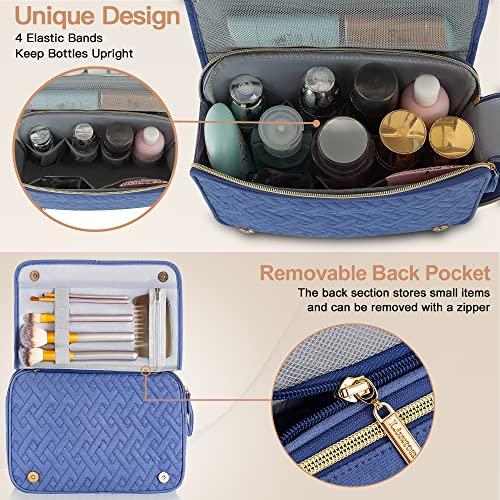 Lizzton Lizzton Toiletry Bag Hanging Travel Organizer for Women, 3 in 1 Large Makeup Cosmetic Case for Toiletries Accessories, Water-resistant Dopp Kit Shaving Bag (Blue)