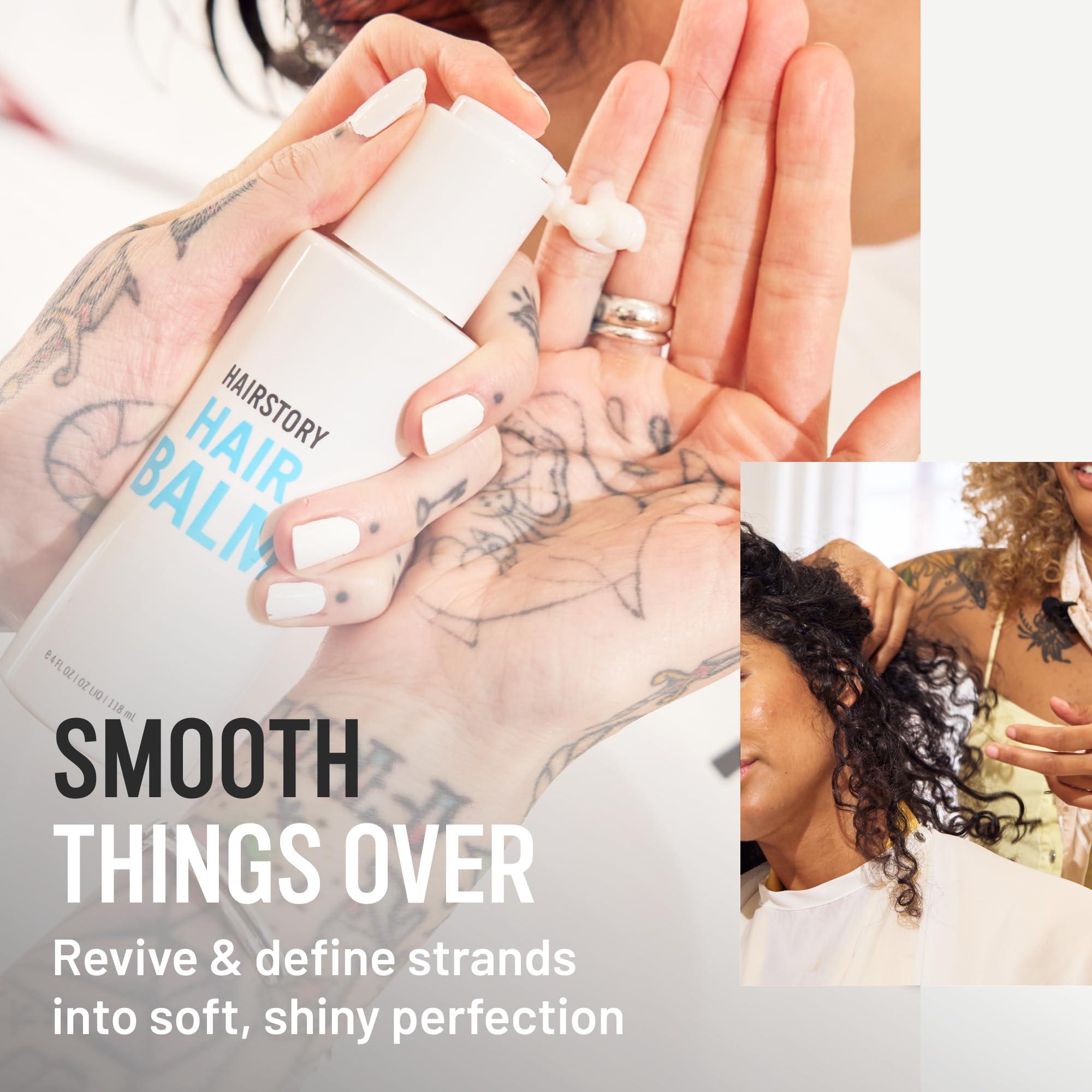 Hairstory Hairstory Hair Balm, Moisturizing Air Dry Lotion, Leave In Conditioner Cream for All Hair Types, Adds Softness & Shine, Smooths Frizz, Defines Waves & Curls, 4oz