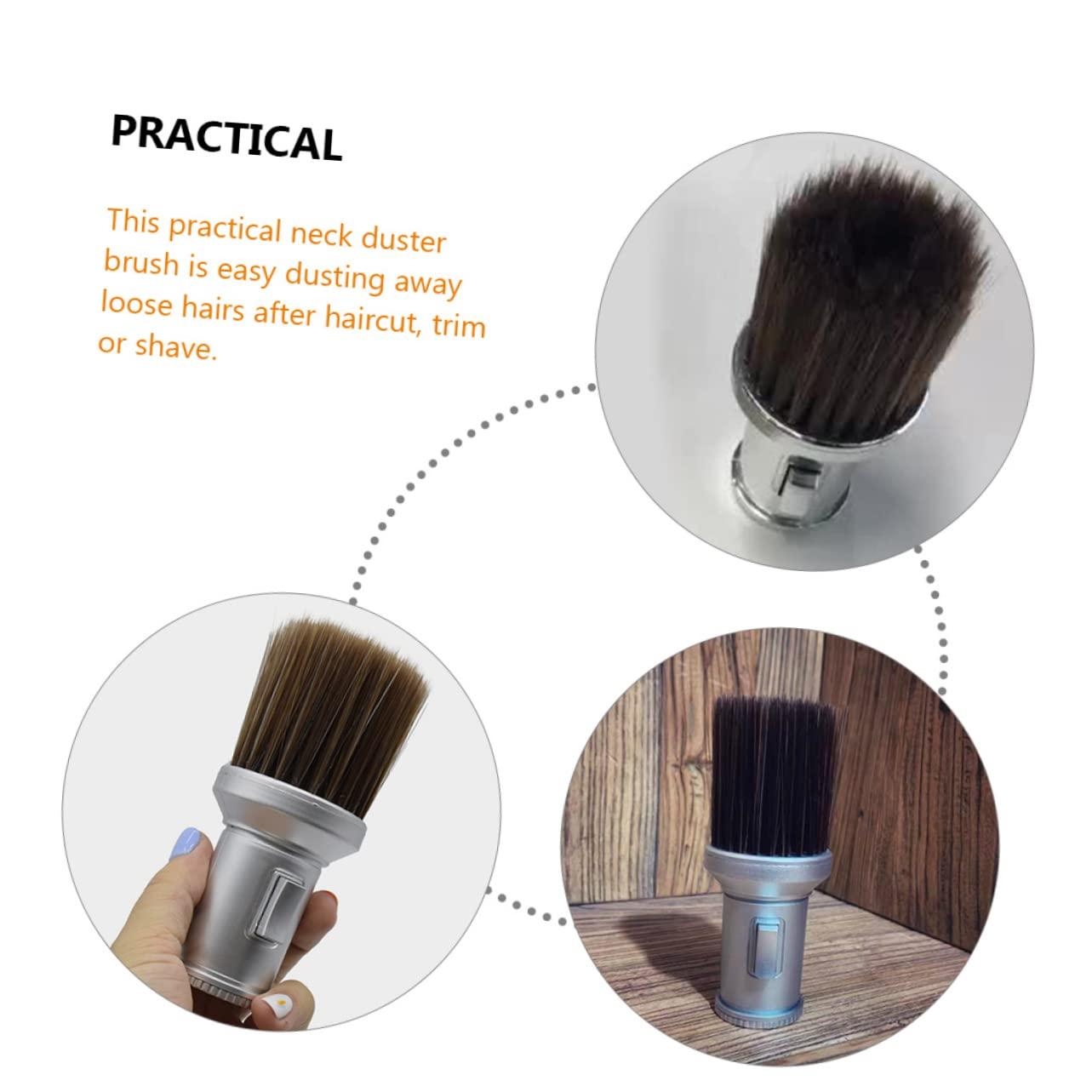 WOONEKY WOONEKY Beard Shaving Brush Powder Dusterbody Household Shaving Brush for Barber Hair Salon or Personal Use Silver