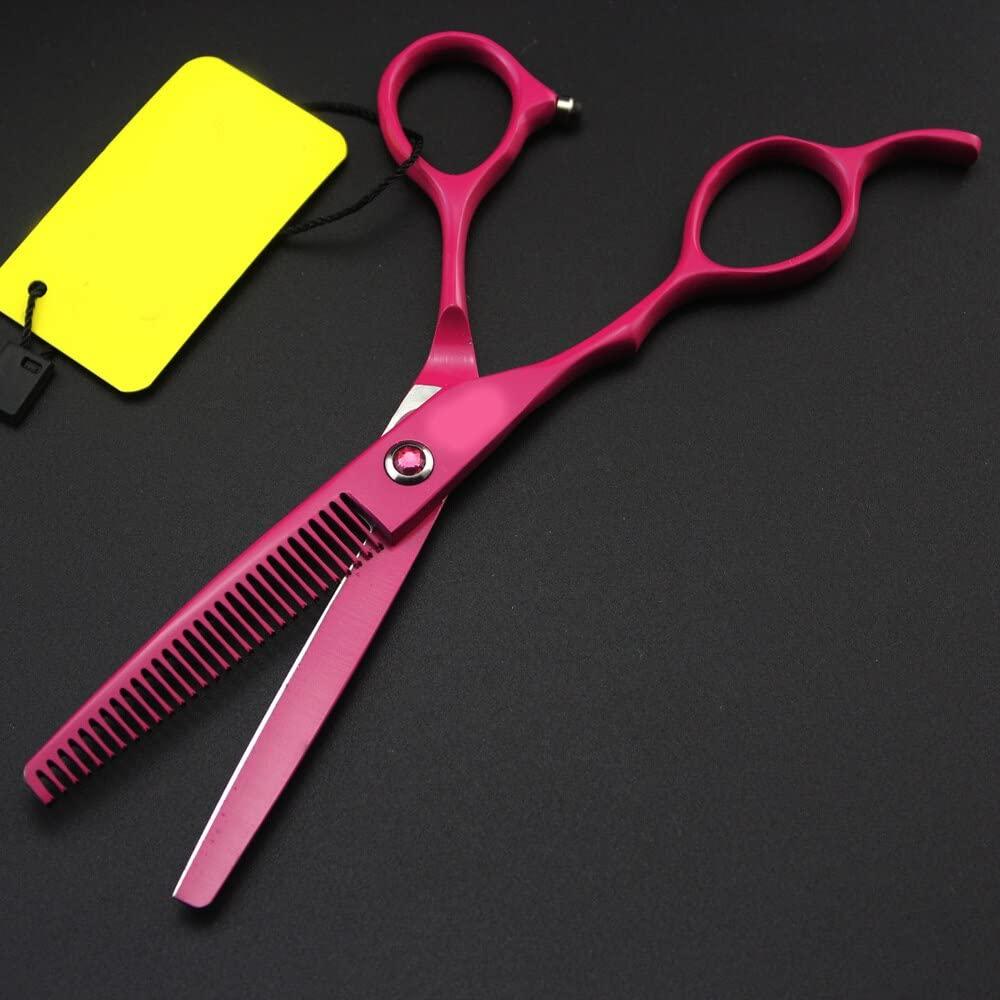 MAYiT Hair Cutting Scissors, 6.0inch Japan left hand 440C rose red Hairdressing Scissors Cutting Shears Custom Scissors Barber Hair Scissors